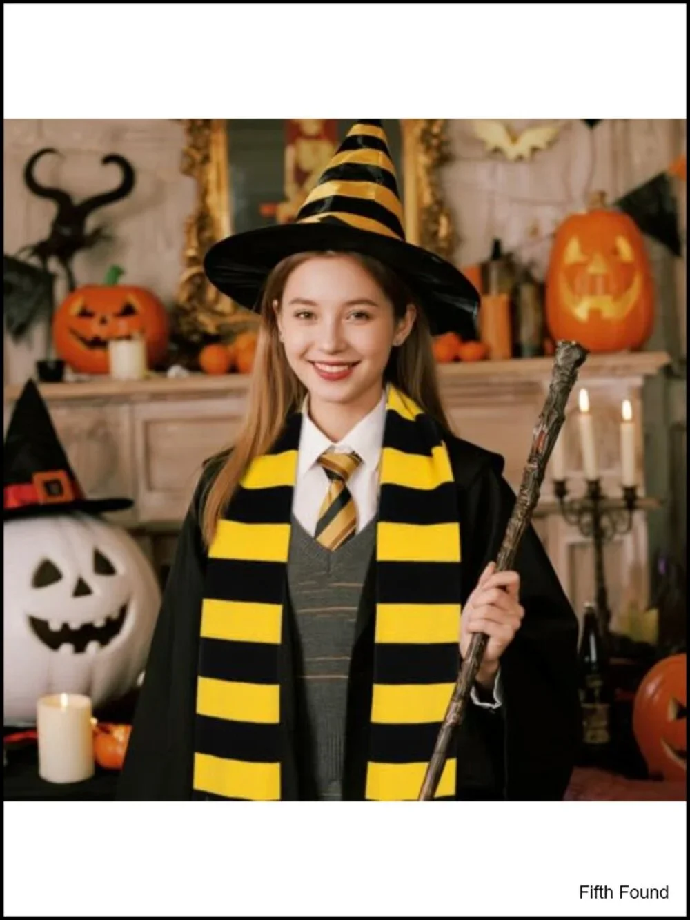 Soft Knit Striped Scarf Wizard Cosplay Neckerchief Winter Men Women